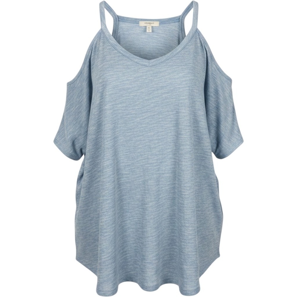Umgee Women's Blue Cold Shoulder Top Medium